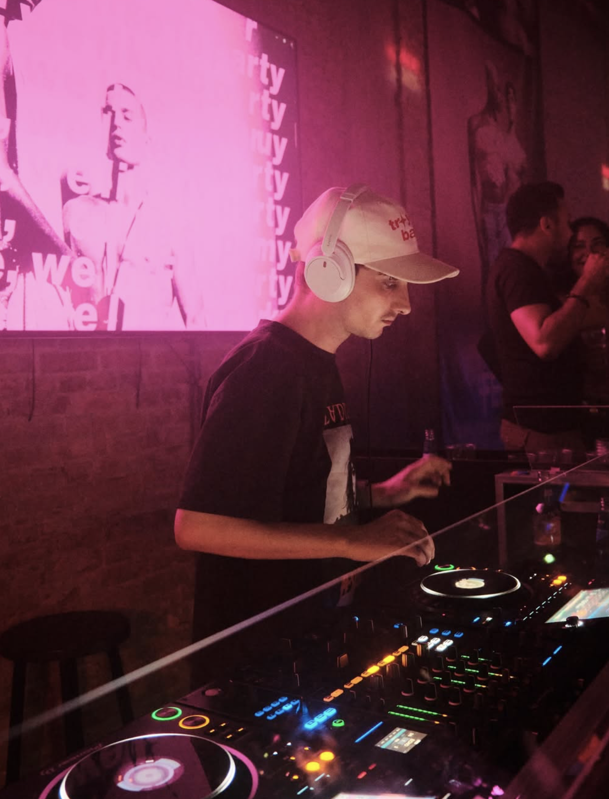 FREY. DJing in a club