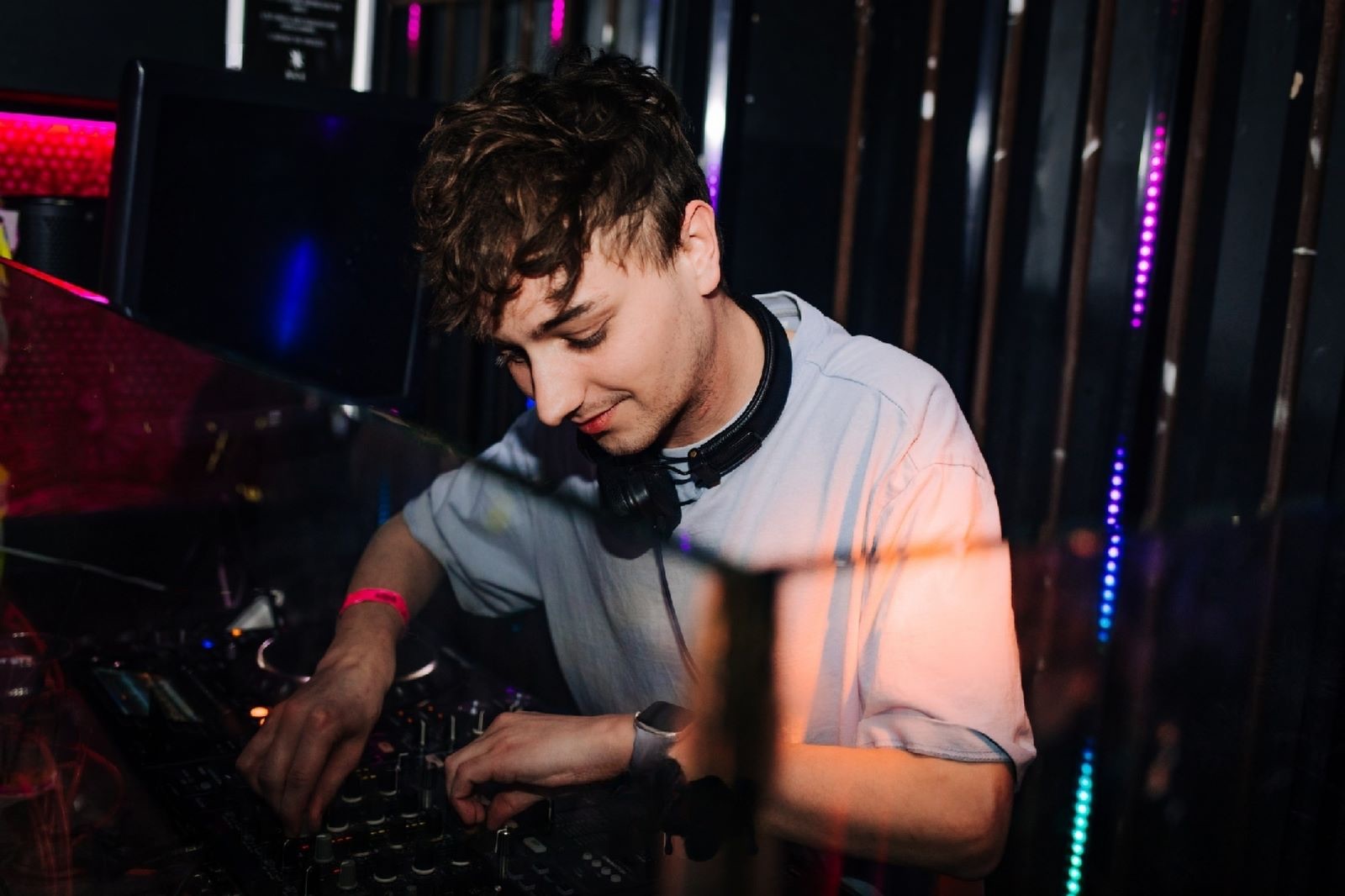 FREY. DJing in a club
